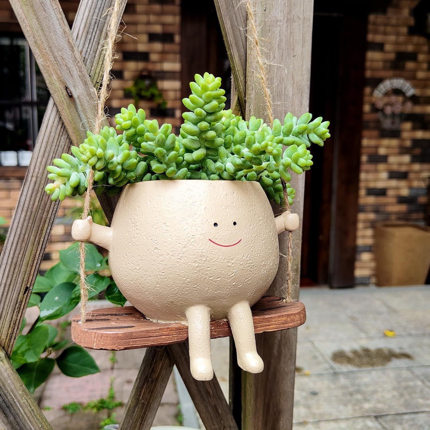 Plant Hanger Baskets | Lovely Swing Face Planter Pot | Succulent Flower Pots | Balcony Wall Hanging Planter