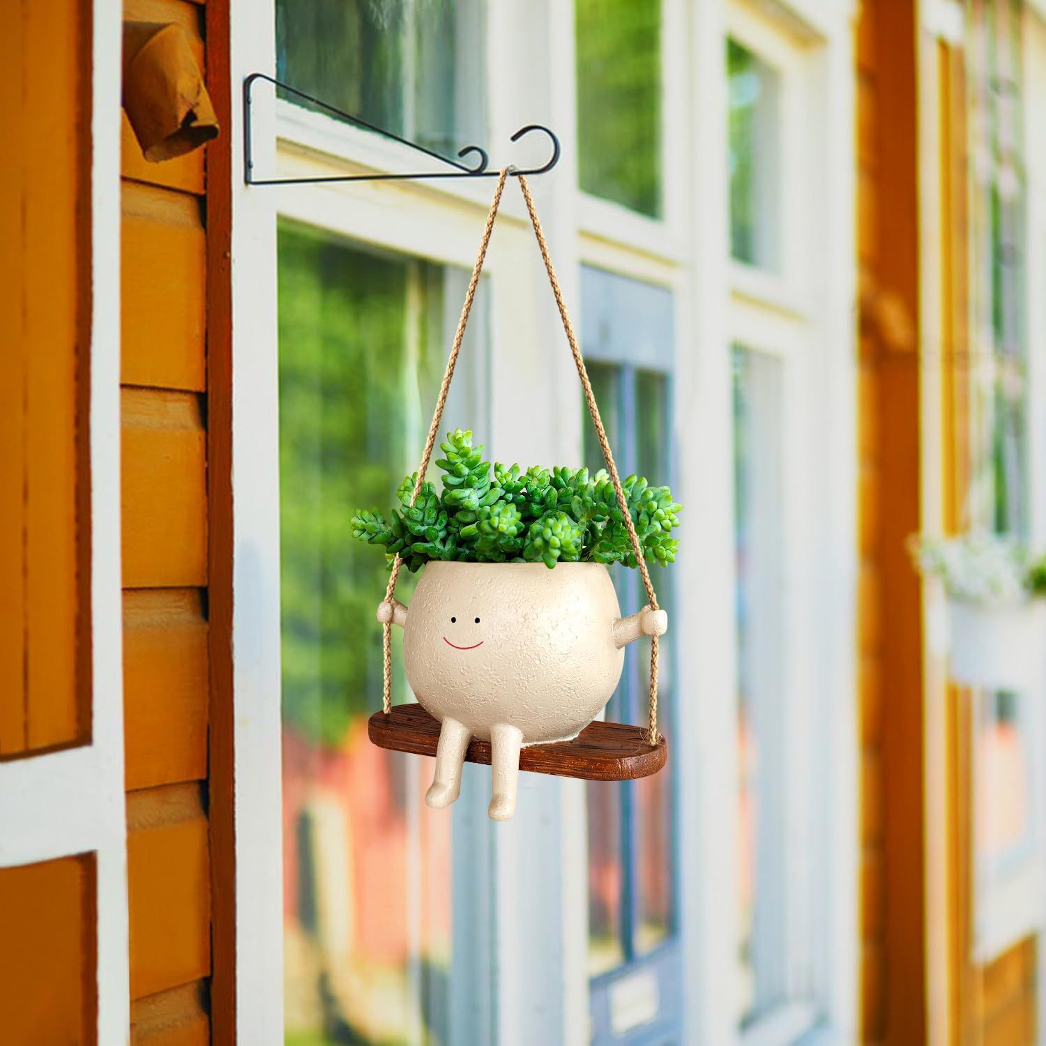 Plant Hanger Baskets | Lovely Swing Face Planter Pot | Succulent Flower Pots | Balcony Wall Hanging Planter